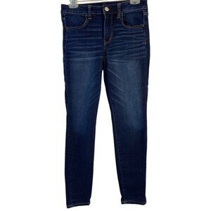 American Eagle Sz 6 Womens Next Level Jegging Dark HR Crop Stretch Denim Jeans